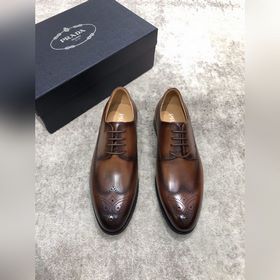 Prada мужские кожаные туфли, верх из импортной кожи, открытый мыс