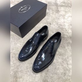 Prada мужские кожаные туфли, верх из импортной кожи, открытый мыс