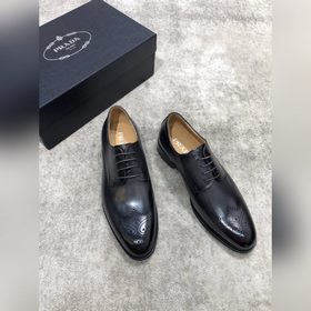 Prada мужские кожаные туфли, верх из импортной кожи, открытый мыс