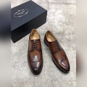 Prada мужские кожаные туфли, верх из импортной кожи, открытый мыс