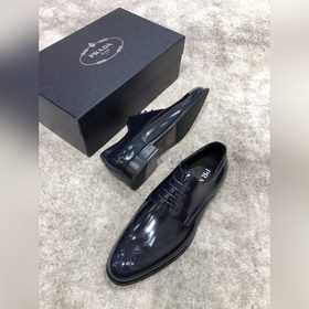 Prada мужские кожаные туфли, верх из импортной кожи, открытый мыс