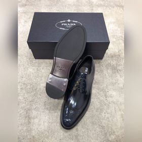 Prada мужские кожаные туфли, верх из импортной кожи, открытый мыс