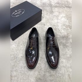 Prada мужские кожаные туфли, верх из импортной кожи, открытый мыс
