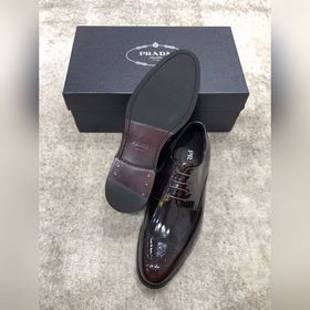 Prada мужские кожаные туфли, верх из импортной кожи, открытый мыс