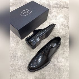 Prada мужские кожаные туфли, верх из импортной кожи, открытый мыс