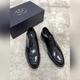 Prada мужские кожаные туфли, верх из импортной кожи, открытый мыс