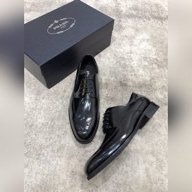Prada мужские кожаные туфли, верх из импортной кожи, открытый мыс