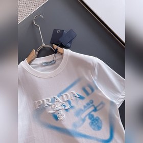 Prada 2025 весна-лето, новая модель для мужчин и женщин, футболка