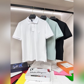 Prada 25SS Новая модель поло с маленьким треугольным логотипом. Э
