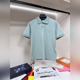 Prada 25SS Новая модель поло с маленьким треугольным логотипом. Э