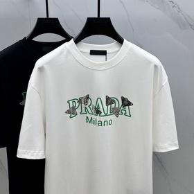 Prada*Prada 2025FW весна-лето новинка круглый вырез, слегка широк