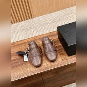 Prada Подиумная модель ретро туфли с бахромой, с ремешком и полуо
