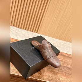 Prada Подиумная модель ретро туфли с бахромой, с ремешком и полуо