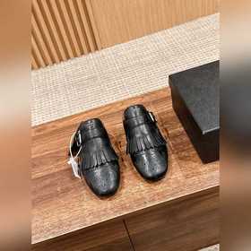 Prada Подиумная модель ретро туфли с бахромой, с ремешком и полуо