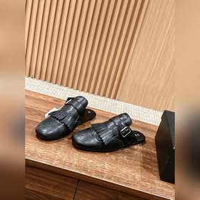 Prada Подиумная модель ретро туфли с бахромой, с ремешком и полуо