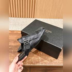 Prada Подиумная модель ретро туфли с бахромой, с ремешком и полуо