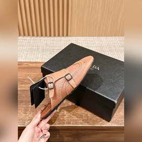Prada Подиумная модель ретро туфли с бахромой, с ремешком и полуо