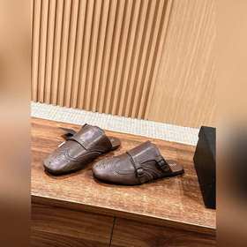 Prada Подиумная модель ретро туфли с бахромой, с ремешком и полуо