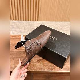 Prada Подиумная модель ретро туфли с бахромой, с ремешком и полуо