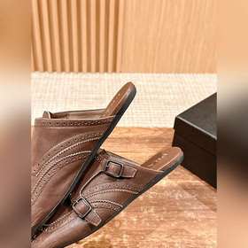 Prada Подиумная модель ретро туфли с бахромой, с ремешком и полуо