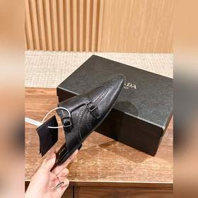 Prada Подиумная модель ретро туфли с бахромой, с ремешком и полуо
