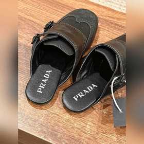 Prada Подиумная модель ретро туфли с бахромой, с ремешком и полуо