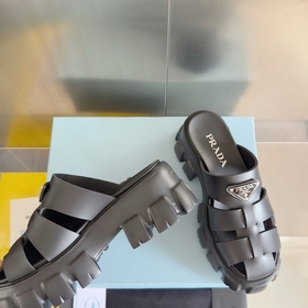 Топовая версия： женская модель  Prada Monolith серия Резиновые с