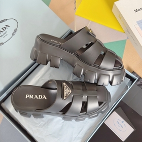 Топовая версия： женская модель  Prada Monolith серия Резиновые с