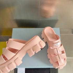 Топовая версия： женская модель  Prada Monolith серия Резиновые с