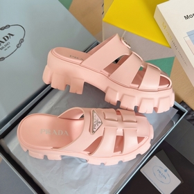 Топовая версия： женская модель  Prada Monolith серия Резиновые с
