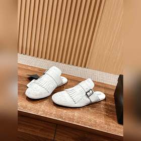 Prada Подиумная модель ретро туфли с бахромой, с ремешком и полуо