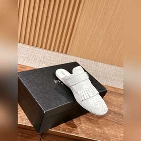 Prada Подиумная модель ретро туфли с бахромой, с ремешком и полуо