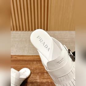 Prada Подиумная модель ретро туфли с бахромой, с ремешком и полуо