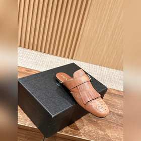 Prada Подиумная модель ретро туфли с бахромой, с ремешком и полуо