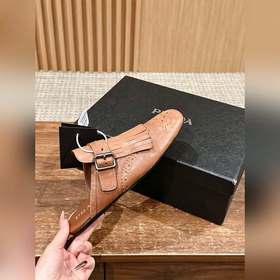 Prada Подиумная модель ретро туфли с бахромой, с ремешком и полуо