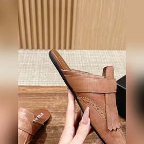 Prada Подиумная модель ретро туфли с бахромой, с ремешком и полуо