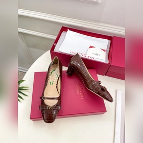 Valentino 2025 весна-лето новинки BOWOW кожаные туфли с каменным 