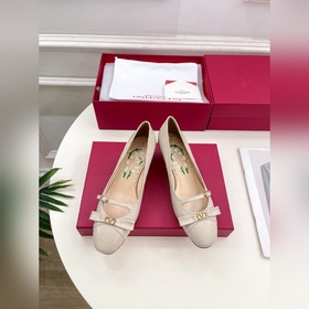 Valentino 2025 весна-лето новинки BOWOW кожаные туфли с каменным