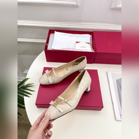 Valentino 2025 весна-лето новинки BOWOW кожаные туфли с каменным 