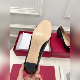 Valentino 2025 весна-лето новинки BOWOW кожаные туфли с каменным 