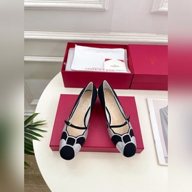 Valentino 2025 весна-лето новинки BOWOW шелковые туфли с бриллиан