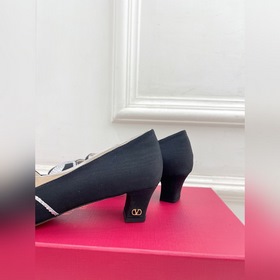 Valentino 2025 весна-лето новинки BOWOW шелковые туфли с бриллиан