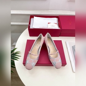 Valentino 2025 весна-лето новинки BOWOW шелковые туфли с бриллиан