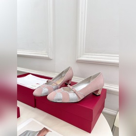 Valentino 2025 весна-лето новинки BOWOW шелковые туфли с бриллиан