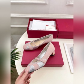 Valentino 2025 весна-лето новинки BOWOW шелковые туфли с бриллиан