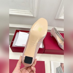 Valentino 2025 весна-лето новинки BOWOW шелковые туфли с бриллиан
