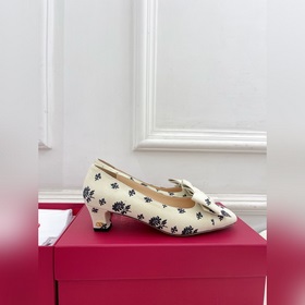 Valentino 2025 весна-лето новинки BOWOW шелковые туфли на каблука
