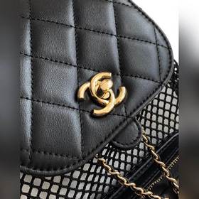 CHANEL Черно-золотой рюкзак с шнурками