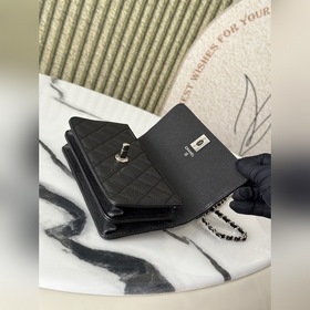 Сумка-аккордеон CHANEL 25 см, черная, 
