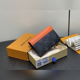 M25841 Черный цветок Оранжевый кошелек